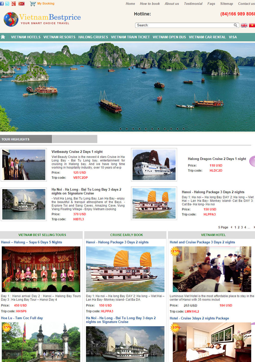 Thiết kế website du lịch vietnambestprice