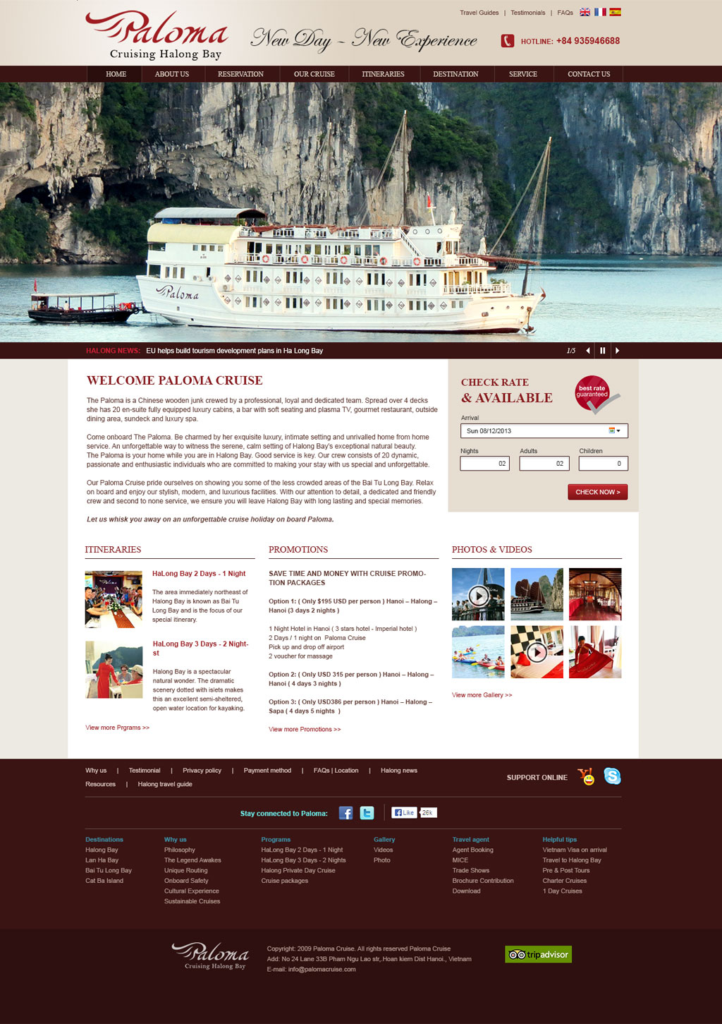 Thiết kế website khách sạn palo