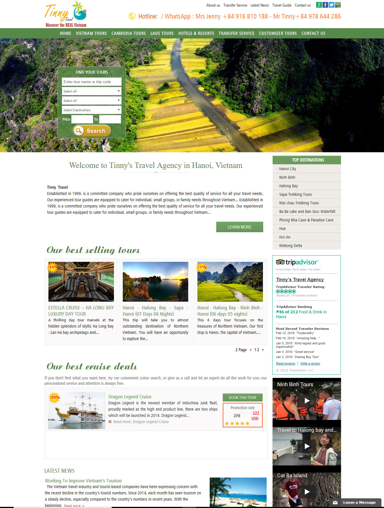 Thiết kế web du lịch TN012